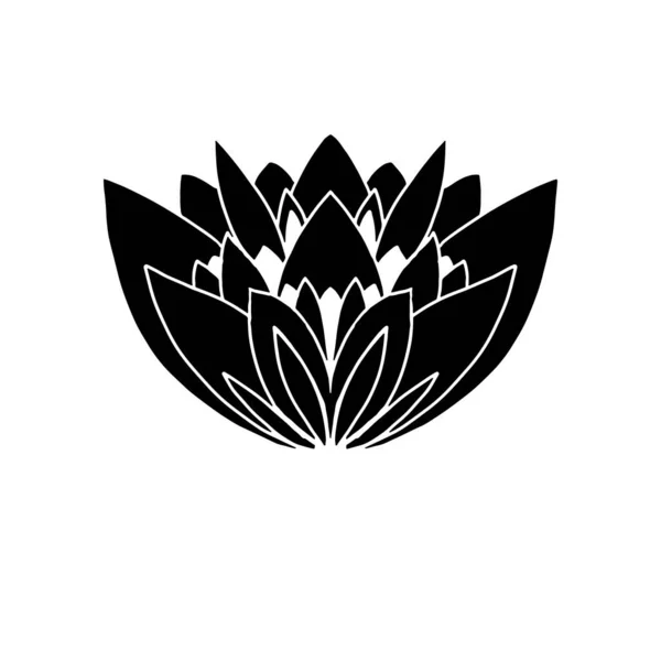 Minimalistyczna Ilustracja Wektora Kwiatu Lotosu — Wektor stockowy