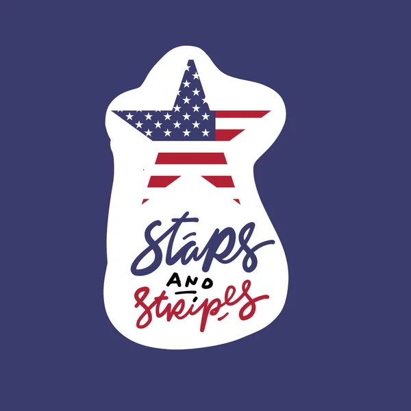Star Usa Flag Stars Stripes Lettering - Stok Vektor