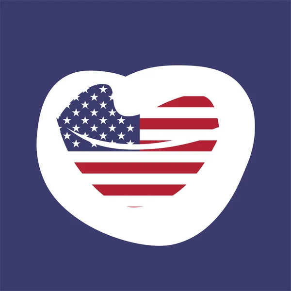 Vector Heart Sticker Usa Flag - Stok Vektor