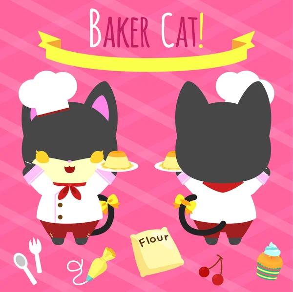 Baker Cat. — Archivo Imágenes Vectoriales