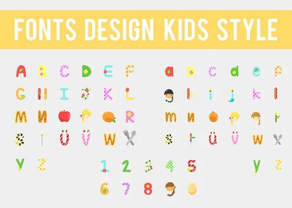 Colorful kids alphabet — Stock Vector