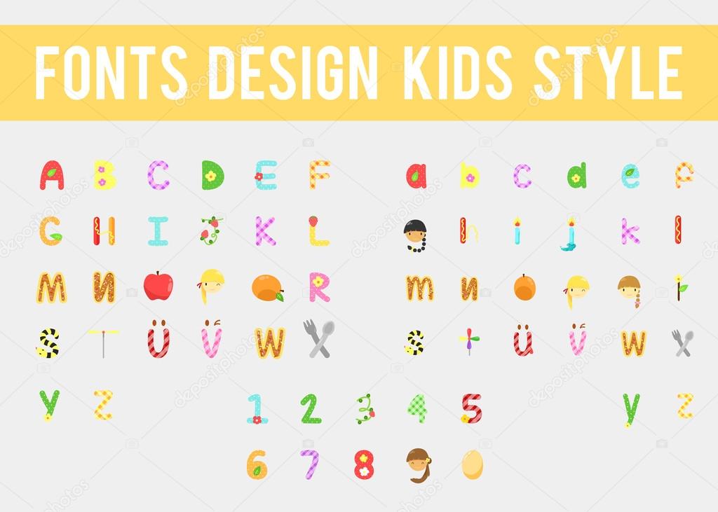 Colorful kids alphabet