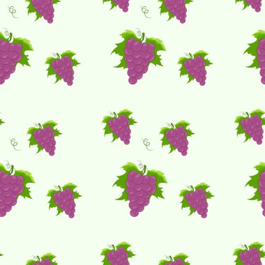 Yumuşak renklerde üzüm demetleri ile kusursuz desen. 