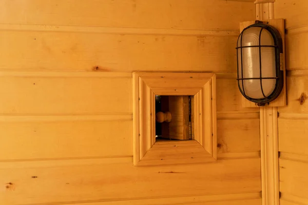 Вентиляційне Вікно Вентиляції Сауні Освітлювальна Лампа — стокове фото