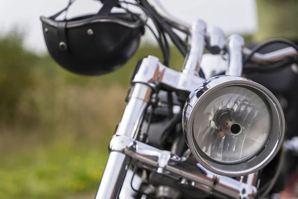 오토바이 앞머리 오토바이 헤드라이트 오토바이 앞바퀴 — 스톡 사진