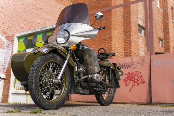 Sosnowy Bor Russland September 2021 Sowjetisches Motorrad Ural Mit Beiwagen — Stockfoto