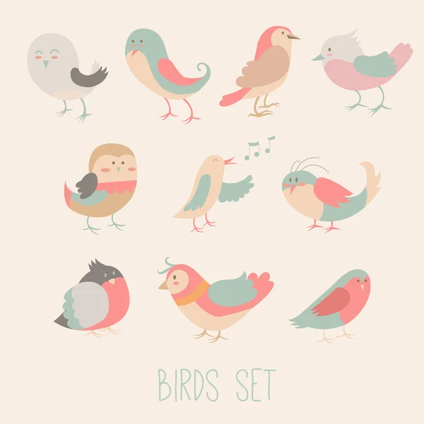 Conjunto de aves — Vector de stock