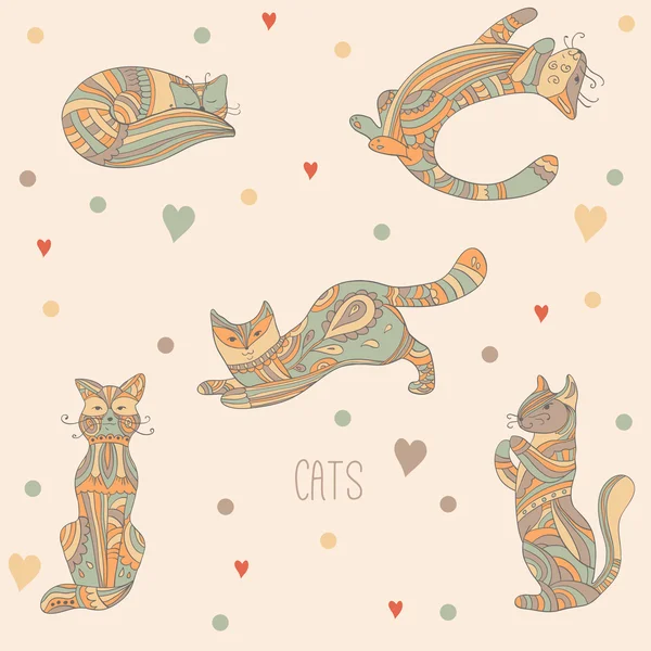 Gatos decorativos — Vetor de Stock