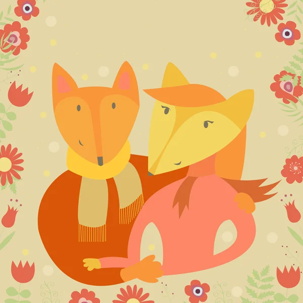 Familie Fox — Stockvector