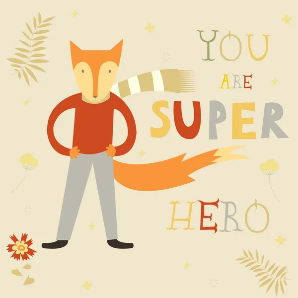 Fox superhjälte — Stock vektor