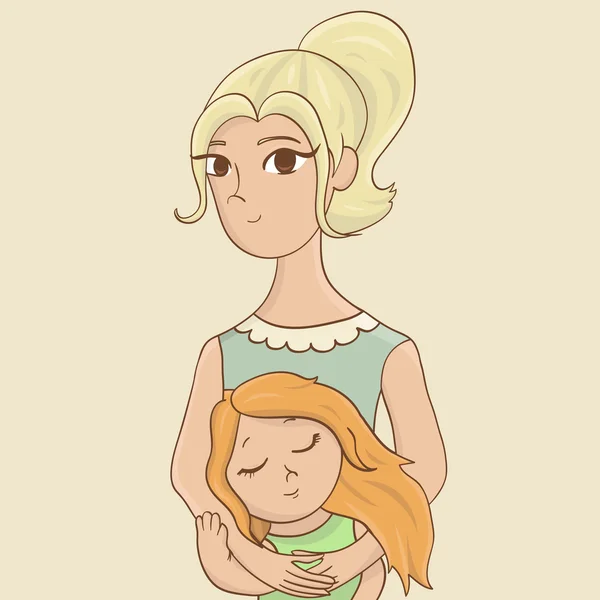 Madre e hija — Vector de stock