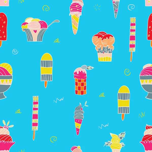 Ice cream pattern — Stock Vector