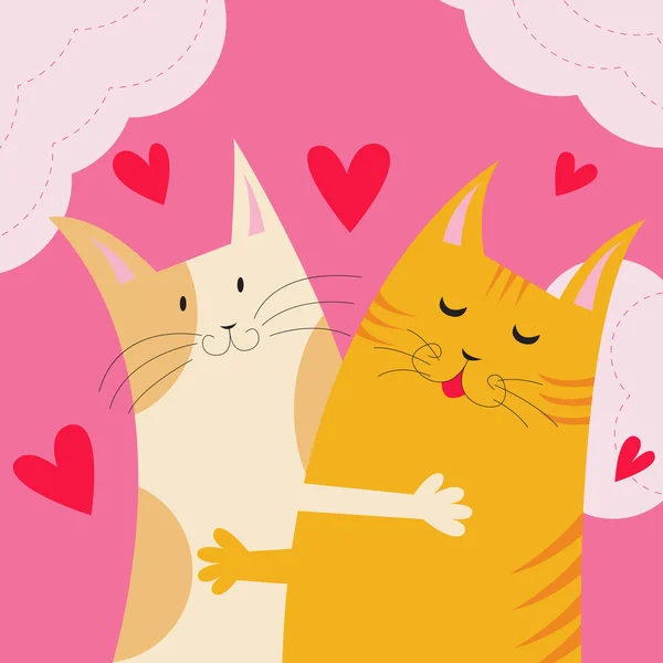 Dwa koty zakochane — Wektor stockowy