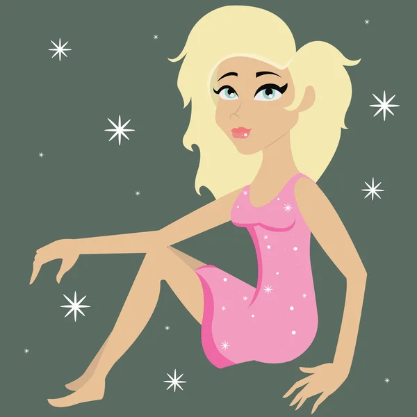 Blond tienermeisje — Stockvector