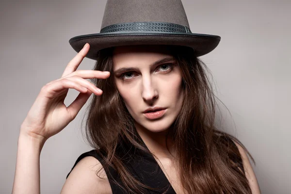 Portrait of a girl in a hat Stock Photo