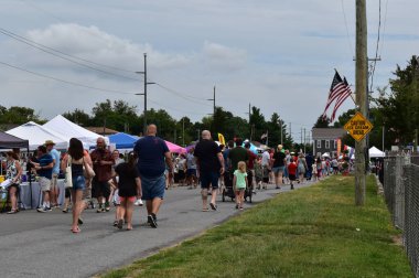 Wyoming, Delaware, ABD - 7 Ağustos 2021: Wyoming, Delaware 'de Yıllık Şeftali Festivali