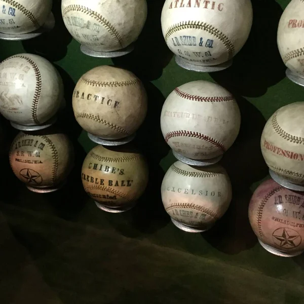 Cooperstown Eua Março 2015 Baseballs Fabricado Pelo Shibe Company Philadelphia — Fotografia de Stock