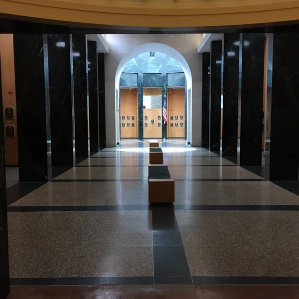 Cooperstown Usa March 2015 Hallway Containing Plaques All Those Inducted — Φωτογραφία Αρχείου