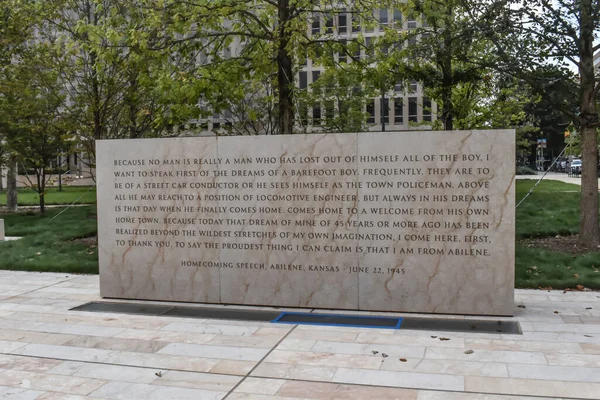 Washington Septiembre 2021 Dwight David Eisenhower Memorial Inscripción Del Discurso — Foto de Stock