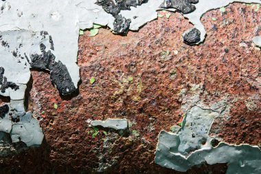 Tasarım için pul pul boyanmış paslı metal boru dokusu