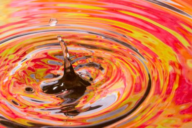 Sonbahar su yüzeyine düşmek güzel bir mevsimin heyecan verici bir soyutlaması.