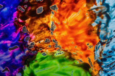 Renkli çok renkli boya lekeleri yakın plan güzel renk konsepti sanatı