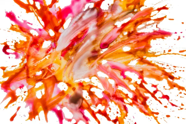 アクリル絵具の赤とオレンジの抽象的な背景 — ストック写真