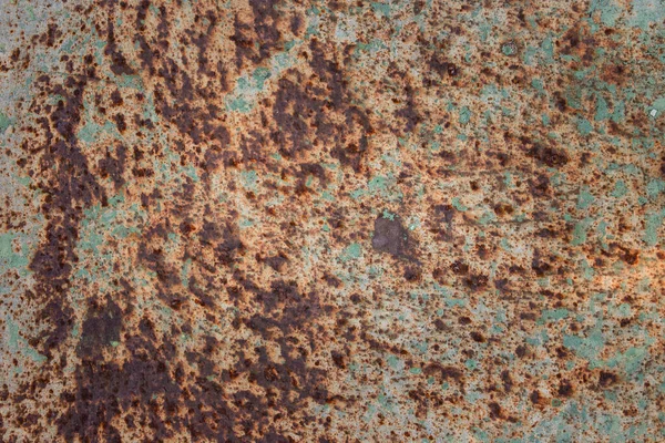 Rouille Couvrant Surface Métallique Avec Peinture Verte Gros Plan Motifs — Photo