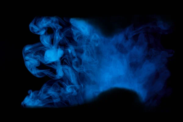 Modèle Vapeur Cigarette Bleue Sur Fond Sombre Abstraction Pour Conception — Photo