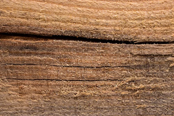 Rough Wooden Surface Brownish Yellow Close Dark Cracks Natural Background — Stock Photo, Image