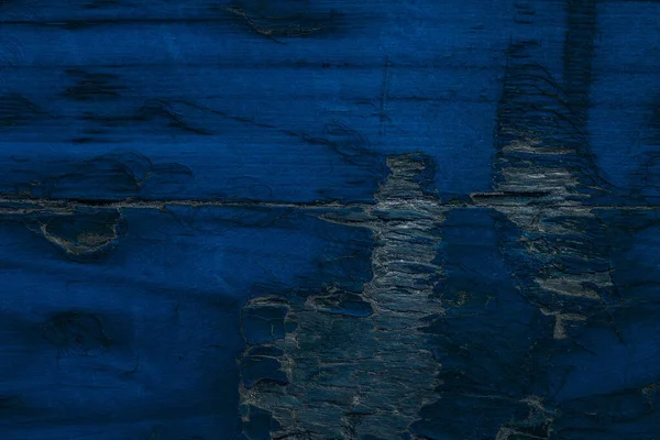 古い木の板の閉鎖部分的に引き裂かれた芸術的抽象化の背景の神秘的な青のテクスチャデザイン — ストック写真