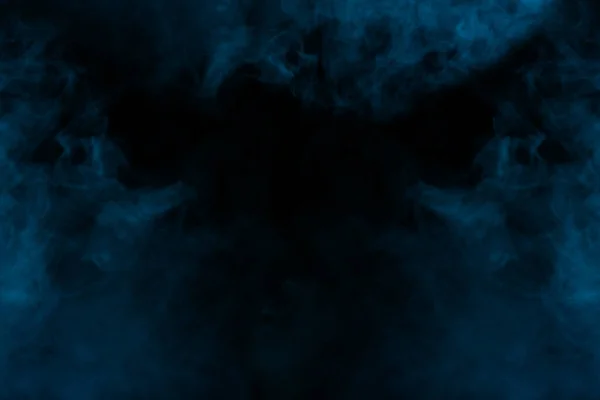 Blue Mystical Cigarette Vapor Dark Background Mysterious Partially Transparent Clouds — Stock Photo, Image