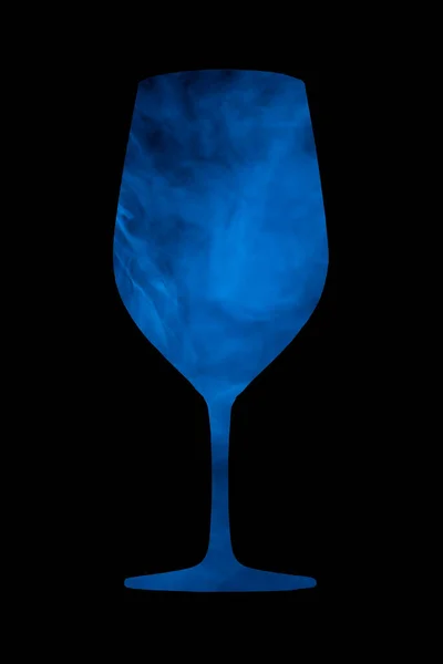 Copo Vinho Alto Com Uma Perna Longa Vapor Cigarro Azul — Fotografia de Stock