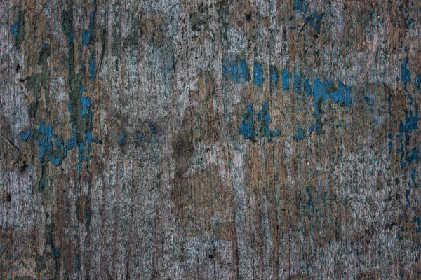 Oude Houten Textuur Met Resten Van Blauwe Verf Donkere Randen — Stockfoto