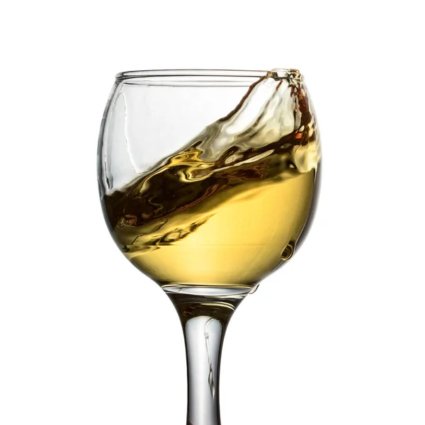 Exciting Splash Wine Edge Transparent Glass White Background Bright Beautiful — Stock Photo, Image