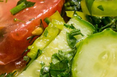 Canlı sebze arka planı iştah açıcı yaz salatası aşçılık konsepti