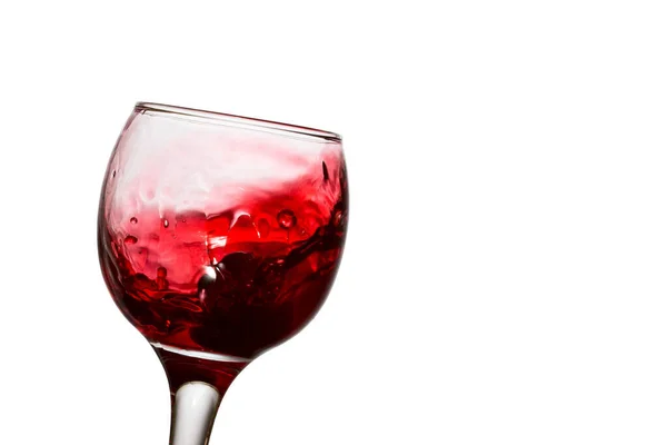 Sturm Einem Glas Rotwein Schöner Spritzer Auf Weißem Hintergrund — Stockfoto