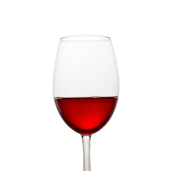 Φωτεινό Κόκκινο Κρασί Ένα Ψηλό Ποτήρι Λευκό Φόντο Έννοια Της — Φωτογραφία Αρχείου
