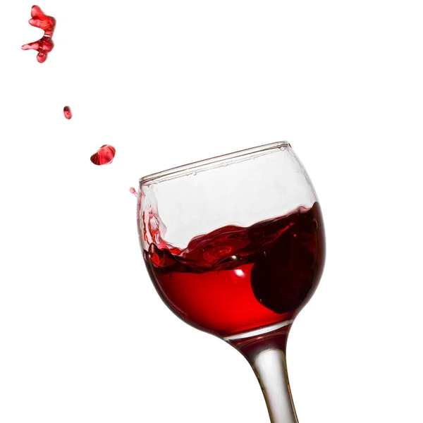 Fényes Szikrák Repülnek Egy Pohár Vörösborból Egy Világos Alkoholos Ital — Stock Fotó