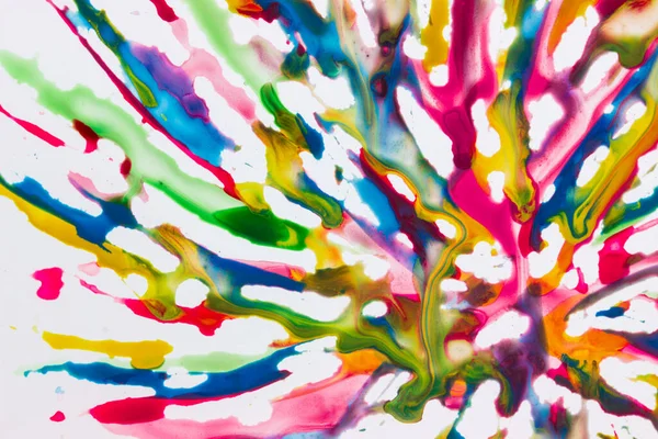 Positive Multicolored Abstraction Painted Watercolor Close Exciting Thin Lines Drops — Stock Photo, Image