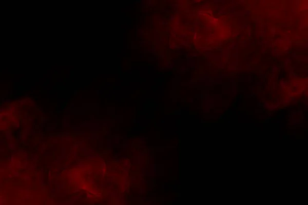 Çerçevenin Kenarlarındaki Kırmızı Baştan Çıkarıcı Sigara Buharı Koyu Arkaplandaki Sihirli — Stok fotoğraf