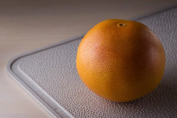 Grapefruit Diet Fruit Lies Plastic Board Pimples — Stock Photo, Image