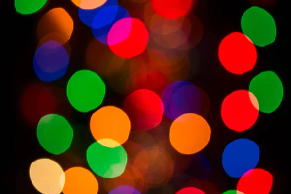 Luces Multicolores Brillantes Difuminado Diferente Hermosa Abstracción Festiva Navidad Concepto — Foto de Stock