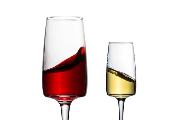 Diferentes Vinhos Tintos Brancos Objetos Óculos Elegantes Para Conceito Álcool — Fotografia de Stock