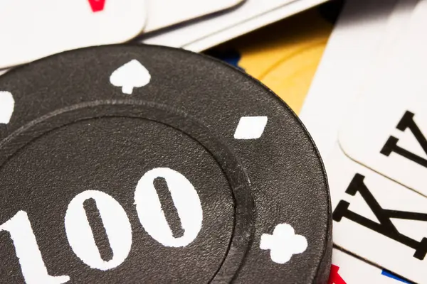 Texture Black Poker Chip Closeup Concept Casino Gambling — Stock Photo, Image