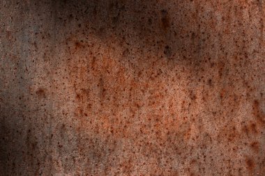 Tasarım için koyu kenarlı kahverengi paslı metal levha dokusu