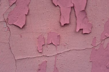 Tasarım için soyulmuş boya arkaplanı olan pembe eski duvarın taş dokusu