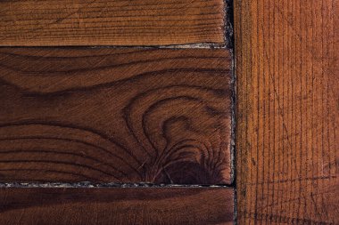 Tasarım için doğal desenli kahverengi ahşap parke tahtaları yakın plan endüstriyel arka plan