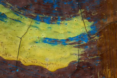 Fantastik soyutlama. Çok renkli boyalar, tasarım için yakın plan Grunge arkaplanını kaplıyor.