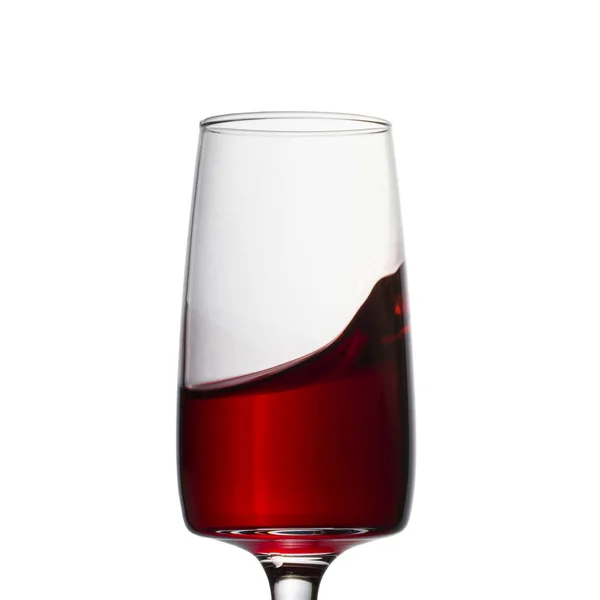Våg Rött Vin Ett Glas Vit Bakgrund Läcker Druvor Dryck — Stockfoto